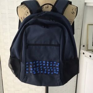 Classic Navy Backpack with Blue Dot Accent - Men's Carry Back Pack